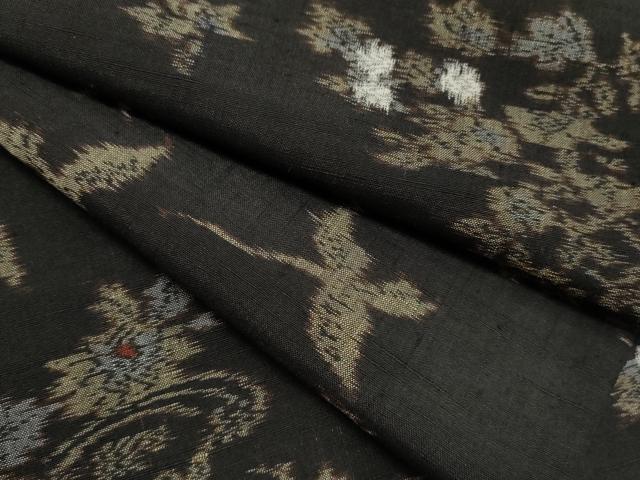 平和屋着物●上質な紬　飛鳥草花文　正絹　逸品　CAAR6510ze