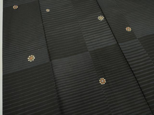 平和屋着物○上質な紬 総刺繍 片輪車文 まるやま扱い 正絹