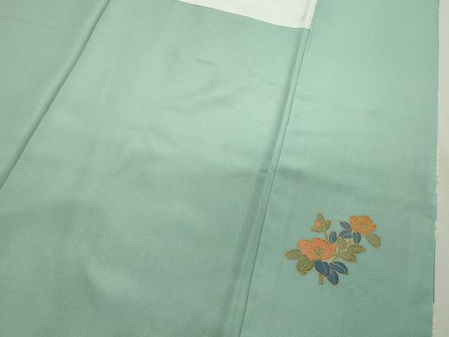 平和屋着物○訪問着 駒刺繍 地紙重ね飛鶴草花文 暈