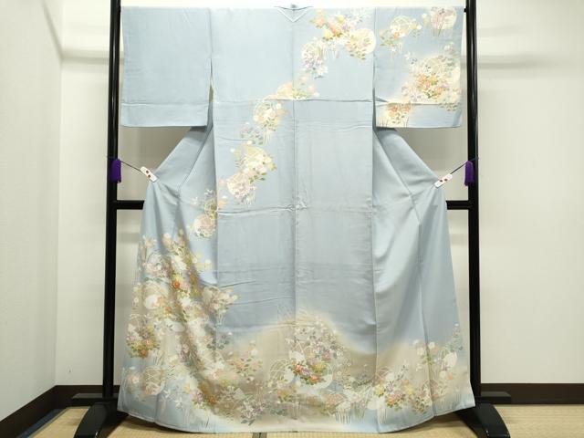 平和屋着物●訪問着　草花吉祥丸文　暈し染め　金彩　正絹　逸品　CAAR6521ze