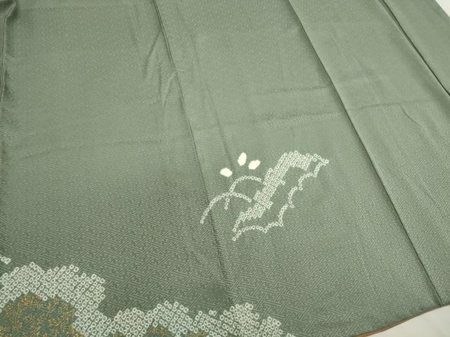 平和屋着物○訪問着 絞り 刺繍 草花文 金彩 鈴乃屋扱い 正絹 逸品