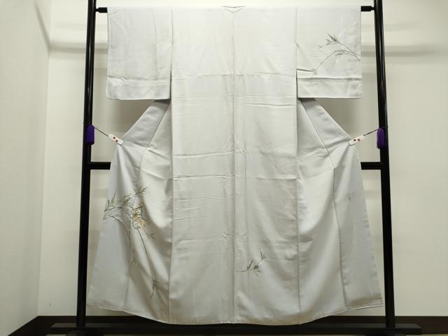 平和屋着物●訪問着　作家物　総刺繍　誰が袖笹文　金銀糸　正絹　逸品　CAAR6531ze