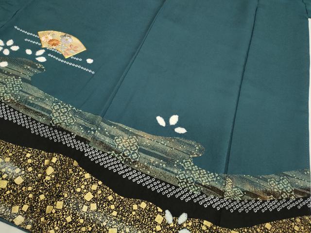 平和屋着物○訪問着 駒刺繍 松竹梅地紙草花文 金彩 正絹 逸品