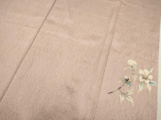 平和屋着物○訪問着 杢目絞り 陶器枝花文 暈し染め