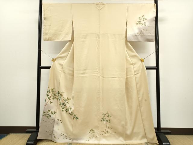 平和屋着物●漆工芸作家　金森一博　訪問着　草木文　暈し染め　金彩　正絹　逸品　CAAR6555ze