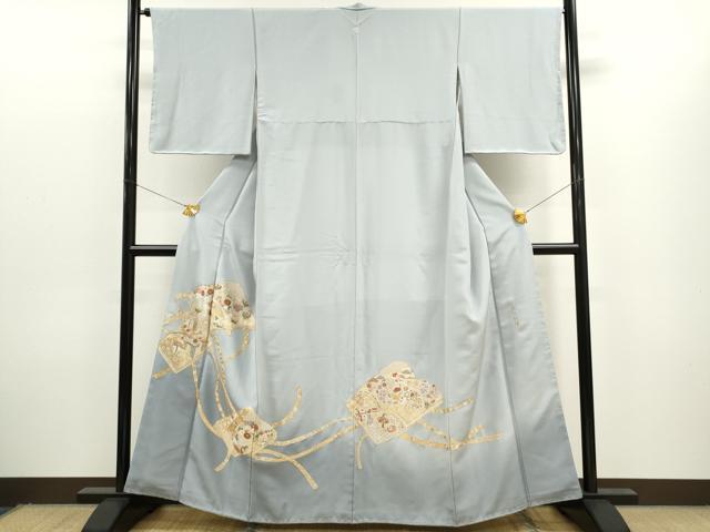 平和屋着物●中国三大刺繍　蘇州刺繍　色留袖　冊子吉祥宝尽くし花文　暈し染め　金彩　正絹　逸品　CAAR6556ze