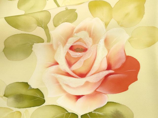 平和屋着物○訪問着 手描き 薔薇 暈し染め 金彩 正絹 逸品 CAAR6572ze