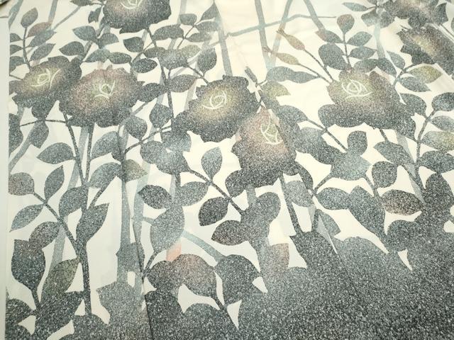 平和屋着物○訪問着 枝花シルエット たたき染め 正絹 逸品 CAAR6573ze