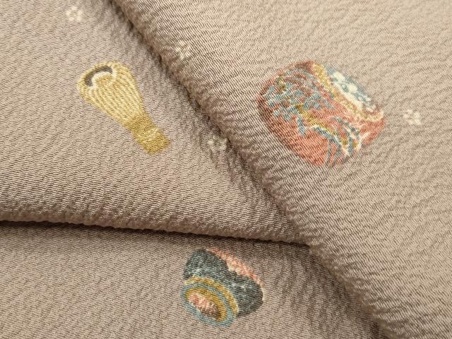 平和屋着物▽上質な小紋　単衣　茶道具　正絹　逸品　CAAR6939dy