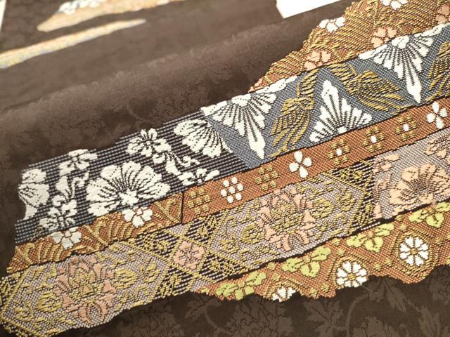 平和屋着物○西陣 六通柄袋帯 吉祥花唐草文 金糸 証紙付き