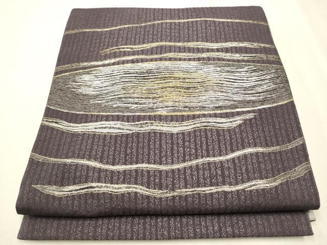 平和屋着物●両面　六通柄袋帯　霞文　金銀糸　正絹　逸品　CAAR7792hy