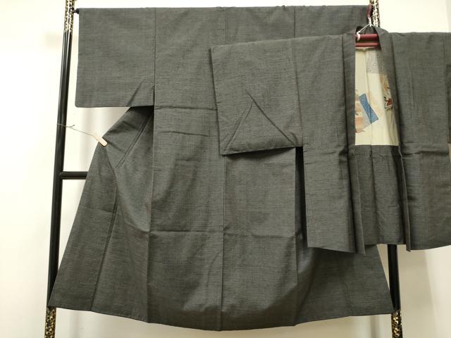 平和屋着物●男性　紬　アンサンブル　80亀甲　正絹　逸品　CAAR7826hy