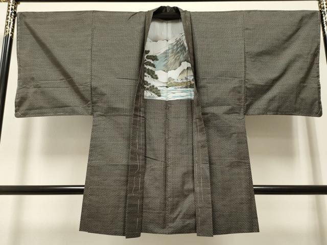 平和屋着物●男性　本場大島紬　アンサンブル　吉祥文　正絹　逸品　未使用　CAAR7827hy 平和屋着物○男性 本場大島紬 アンサンブル 吉祥文 正絹 逸品 未使用