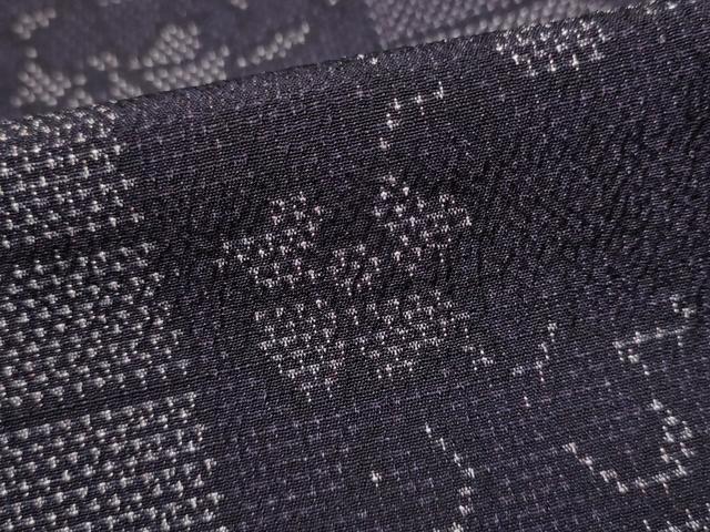 平和屋着物▽白鷹お召 色紙重ね草花文 正絹 逸品 CAAR7839hy