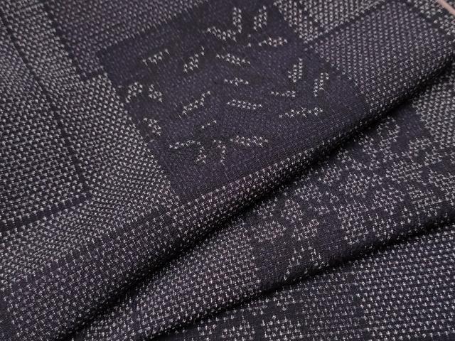 平和屋着物▼白鷹お召　色紙重ね草花文　正絹　逸品　CAAR7839hy