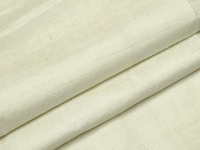 平和屋着物●上質な紬　色無地　練色　正絹　逸品　CAAR7856hy