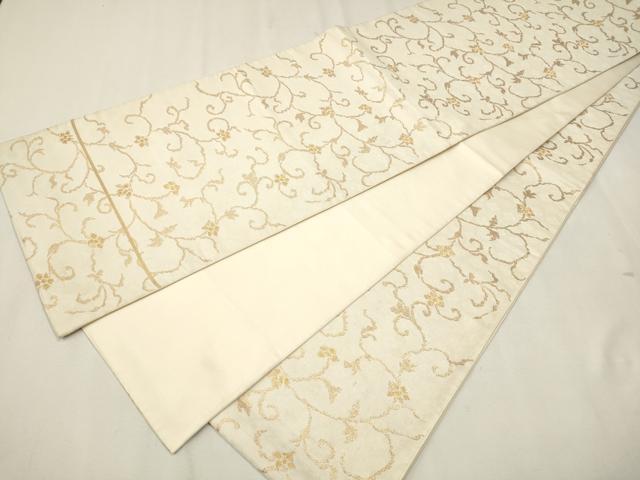 平和屋着物○全通柄袋帯 花唐草文 金糸 正絹 逸品 CAAR7870hy
