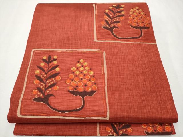 平和屋着物●名門木屋太　今河織物　六通柄袋帯　色紙枝木の実　正絹　逸品　CAAR7883hy