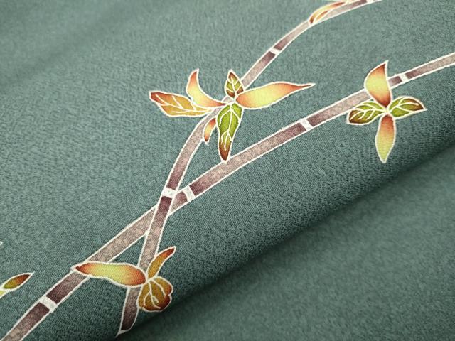 平和屋着物○九寸名古屋帯 友禅 枝葉文 正絹 逸品 CAAR7900hy