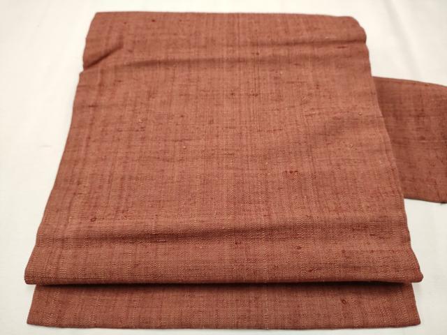 平和屋着物●九寸名古屋帯　経節紬　霞文　正絹　逸品　CAAR7903hy