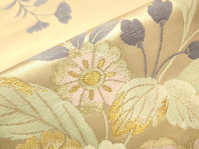 平和屋着物●訪問着　駒刺繍　誰が袖花文　花筏　金彩　正絹　逸品　DAAS3783ps 平和屋着物○訪問着 駒刺繍 誰が袖花文 花筏 金彩 正絹