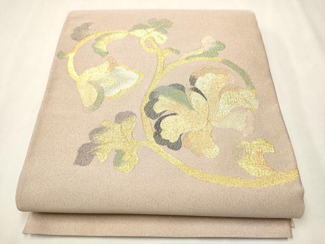 平和屋着物○名門 浅田綴 太鼓柄袋帯 裂取唐草 金糸 品質保証書付き 