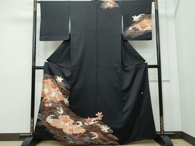 吉澤友禅 黒地 のし柄 吾妻徳穂 振袖 吉澤友禅 黒地 のし柄 吾妻徳穂 振袖