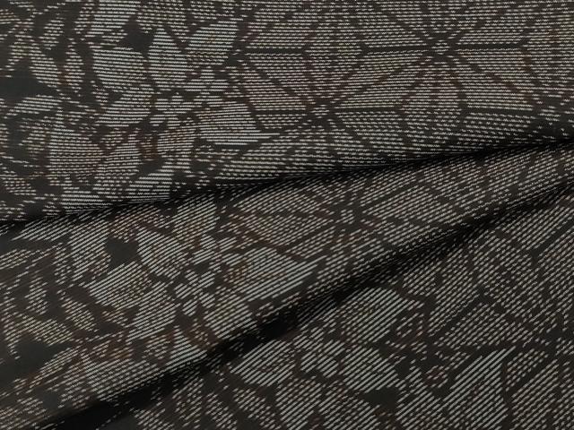 平和屋着物●本場大島紬　麻の葉草花文　やまと誂製　正絹　逸品　CAAR8029vf