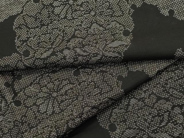 平和屋着物●本場大島紬　9マルキ　泥染め　雪輪草花文　正絹　逸品　CAAR8062vf