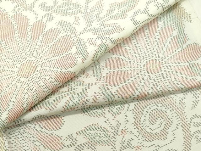 平和屋着物●本場大島紬　白大島　花唐草文　正絹　逸品　CAAR8064vf