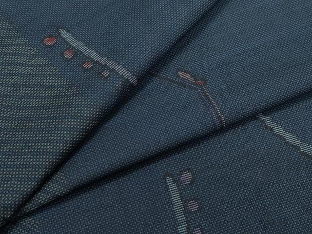 平和屋着物●本場大島紬　9マルキ　抽象文　正絹　逸品　CAAR8086vf