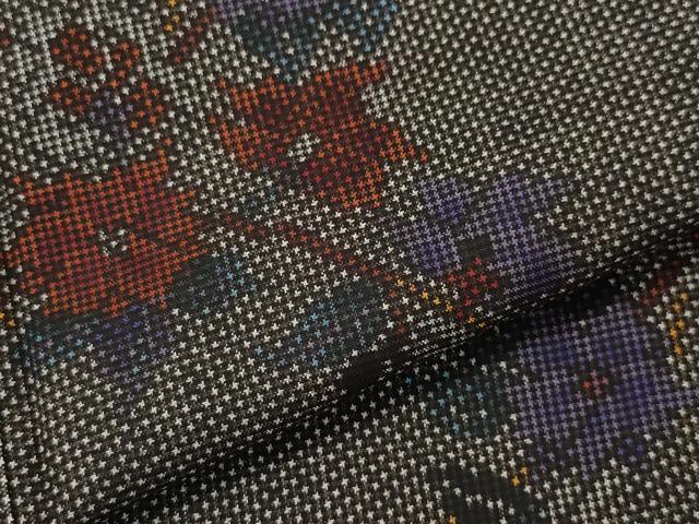 平和屋着物○本場大島紬 7マルキ 泥染め 枝花文 正絹 逸品 CAAR8092vf