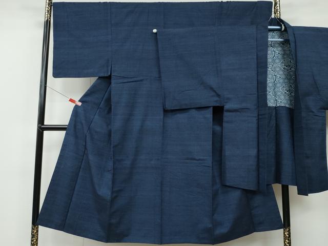 平和屋着物●男性　紬　アンサンブル　霞文　正絹　逸品　CAAR8120vf