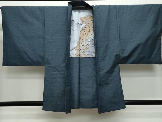 平和屋着物○男性 本場大島紬 アンサンブル 吉祥文 正絹 逸品 未使用