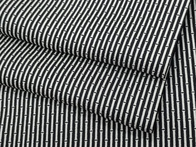 平和屋着物●江戸小紋　竹万筋　黒色×白色　正絹　逸品　CAAR8158vf