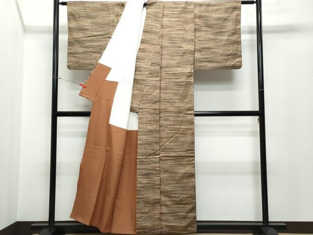 平和屋着物●郡上紬　草木染　霞文　正絹　逸品　CAAR8177vf 平和屋着物○郡上紬 草木染 霞文 正絹 逸品 CAAR8177vf