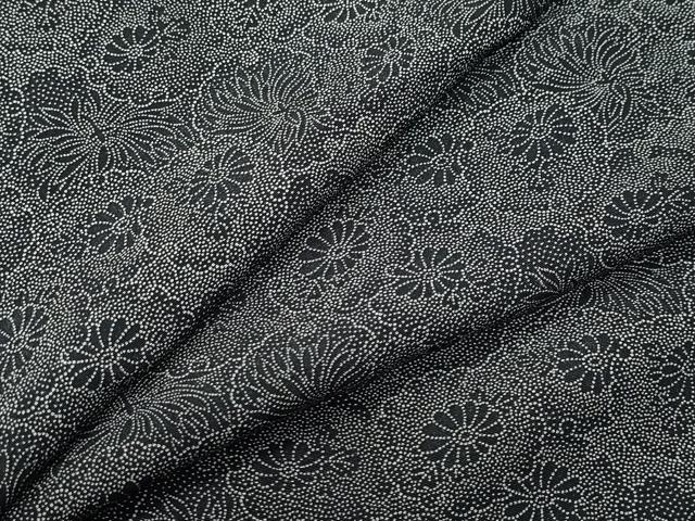平和屋着物●江戸小紋　雪輪花文　黒地　正絹　逸品　CAAR8181vf