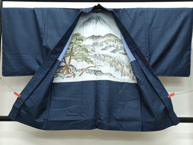 平和屋着物○男性 紬 アンサンブル 100亀甲 正絹 逸品 未使用 CAAW3903vf