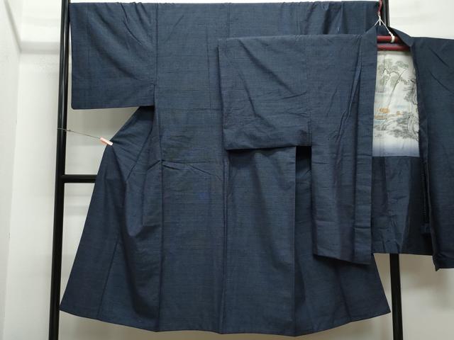 平和屋着物●男性　紬　アンサンブル　80亀甲　正絹　逸品　CAAR8230vf