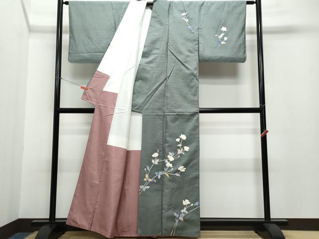 平和屋着物○本加賀友禅作家 成竹登茂男 訪問着 白山紬