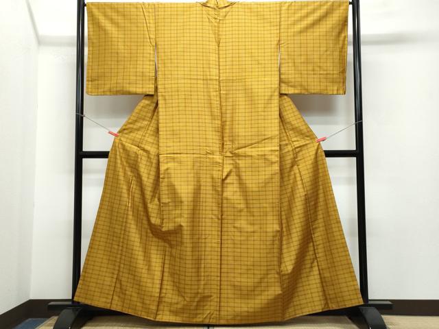 平和屋着物○本場黄八丈 綾織 紬 正絹 逸品 CAAR8243vf