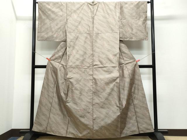 平和屋着物○訪問着 紬地 総刺繍 亀甲重ね花文 やまと誂