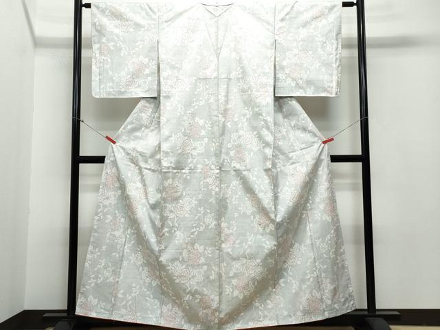 平和屋着物○本場大島紬 白大島 120亀甲 草花文 正絹 逸品 CAAR8252vf