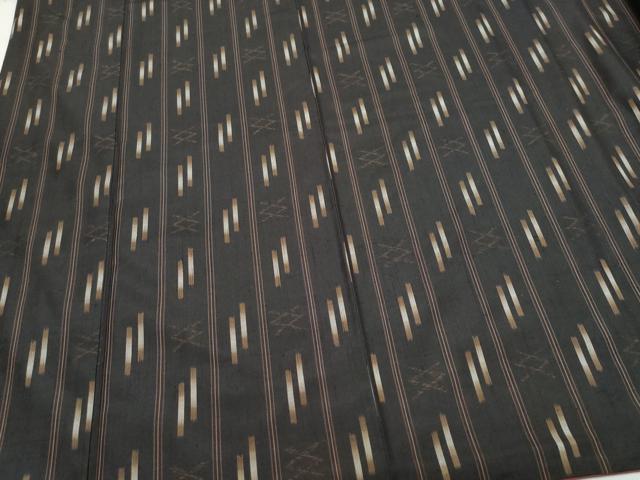 平和屋着物○上質な紬 絣文様 正絹 逸品 CAAR8263vf