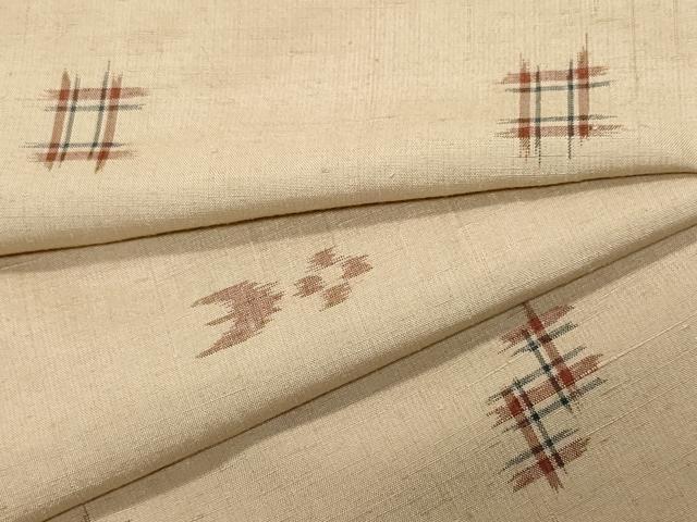 平和屋着物●上質な紬　絣文様　正絹　逸品　CAAR8283vf