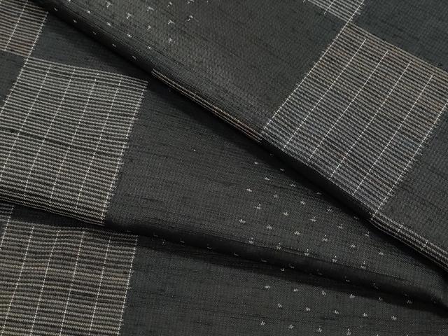 平和屋着物●上質な紬　市松文様　正絹　逸品　CAAR8301vf