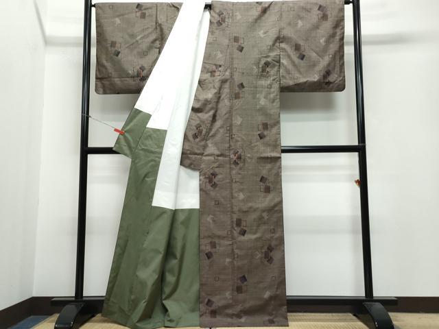 平和屋着物○本場大島紬 7マルキ 泥染め 吉祥文 正絹 逸品 CAAR8336vf