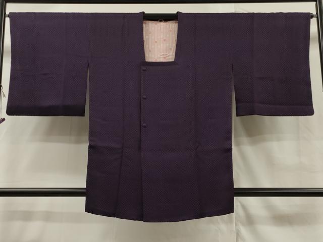 平和屋着物＃道行コート　紫紺色　正絹　逸品　CAAR9191id