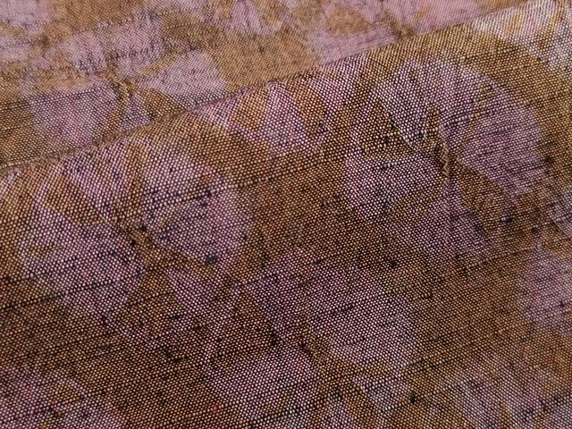 平和屋着物▽道中着 単衣 紬地 絞り 吉祥文 ロング丈 正絹