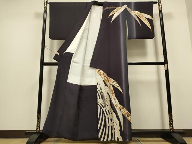 平和屋着物●訪問着　刺繍　立波草花文　金糸　正絹　逸品　AAAZ1814ph 平和屋着物○訪問着 刺繍 立波草花文 金糸 正絹 逸品 AAAZ1814ph